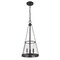 Z-Lite Prescott 3 Light Pendant, Matte Black & Clear 341P12-MB - alternate 2
